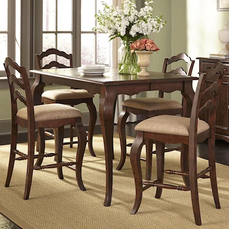 Transitional Gathering Height Table and Chair Set